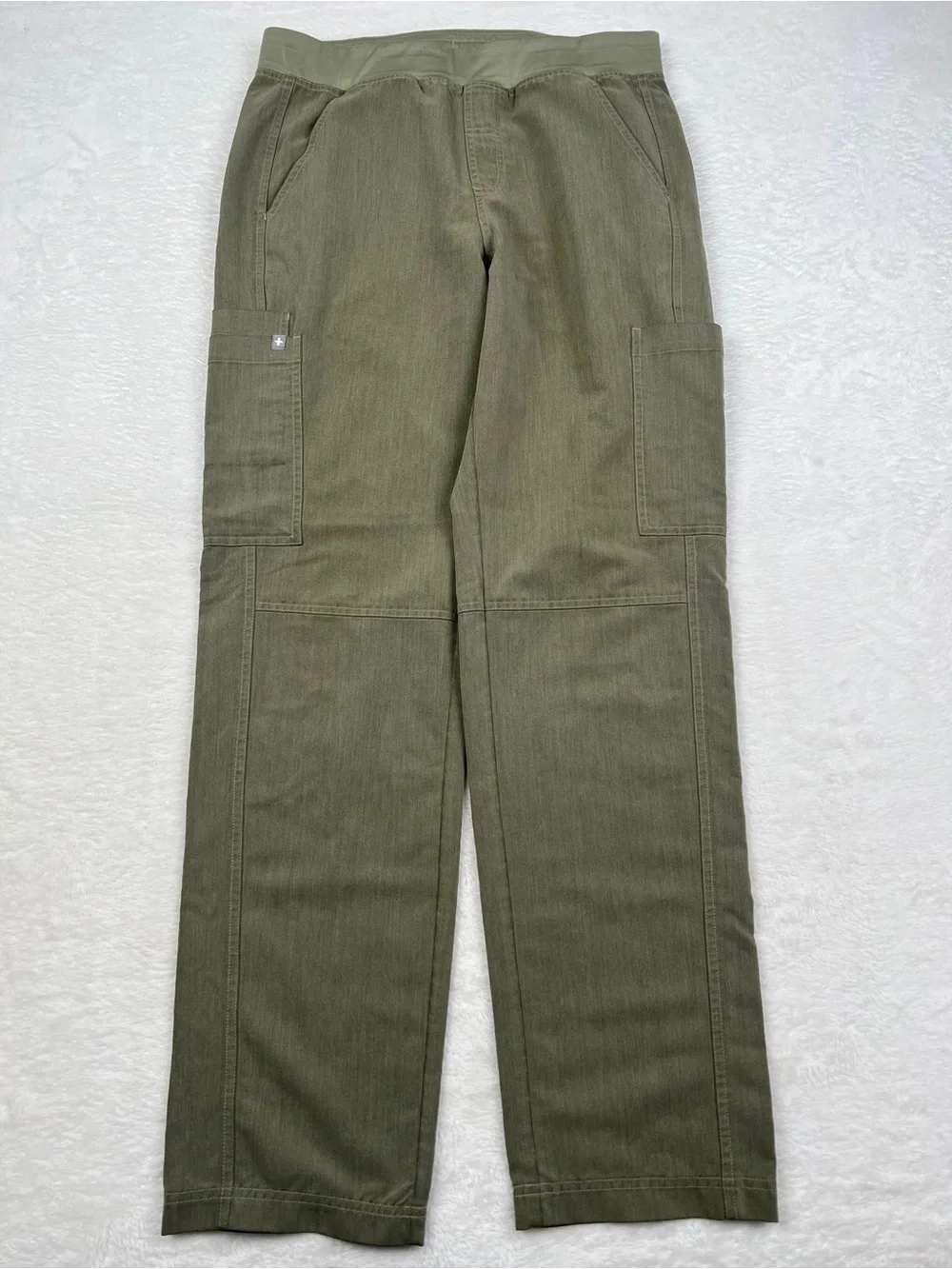 FIGS Heathered Olive Scrub Set Chisec Top Axim Pants L/M PO1449